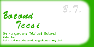 botond tecsi business card